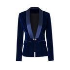 Sapphire Velvet Shawl Blazer