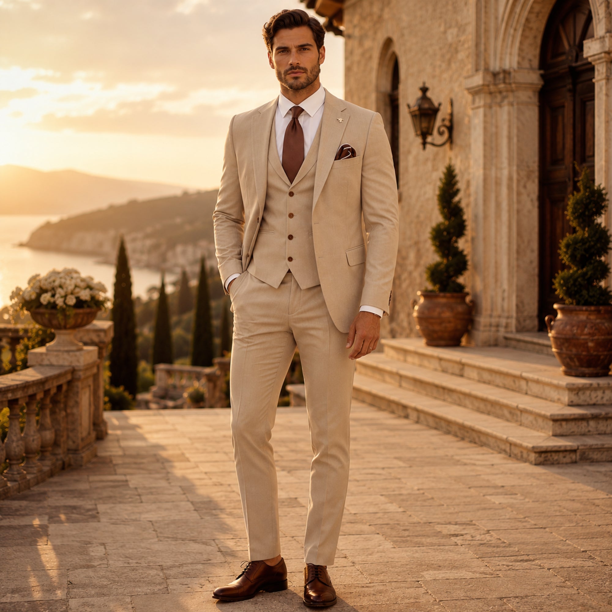 By-Men Continental Groom Suit