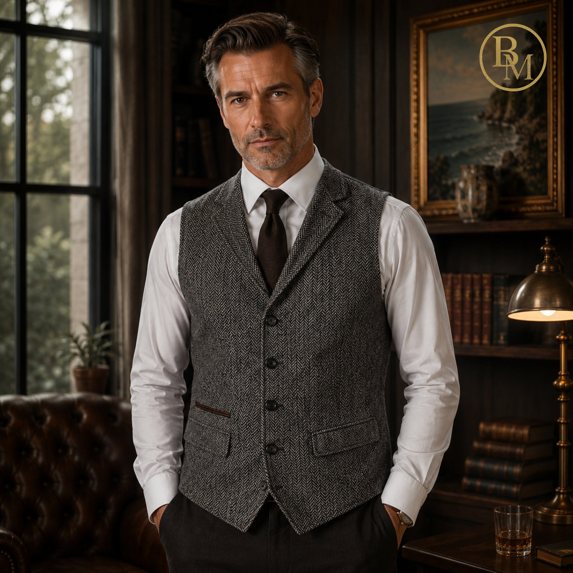 By-Men Heritage Herringbone Vest