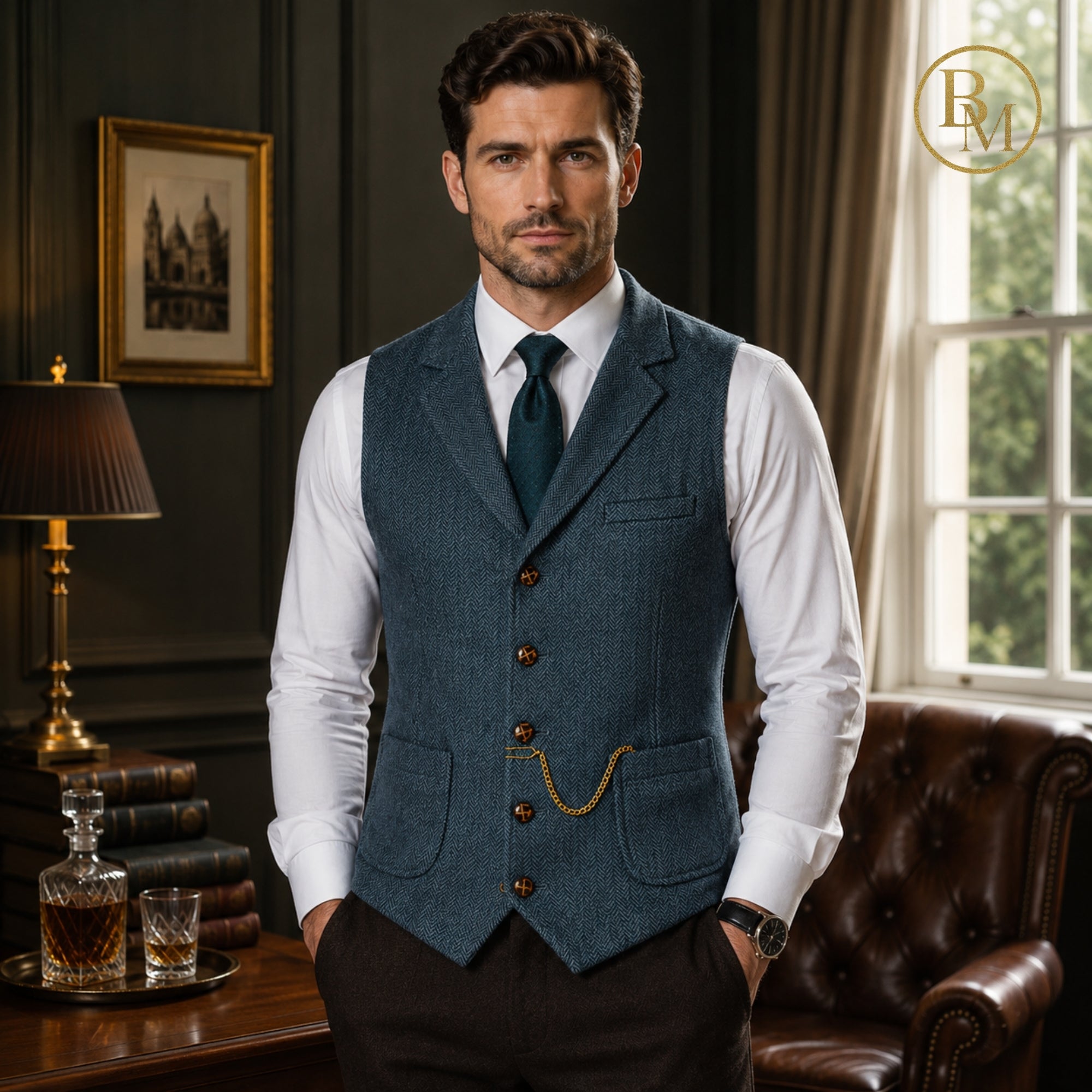 By-Men Herringbone Vest