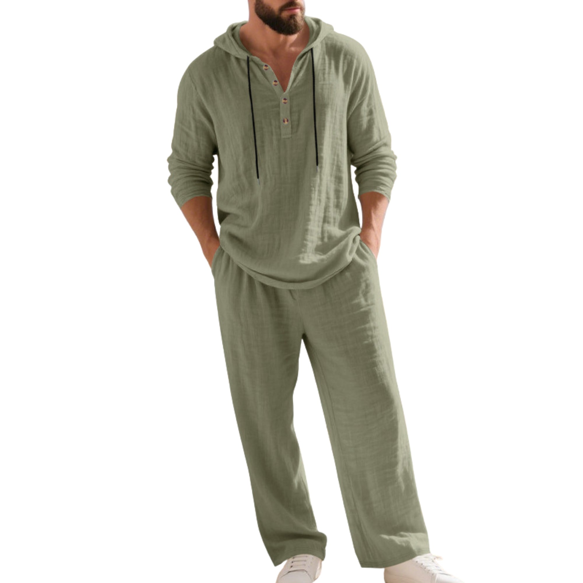 By-Men Linnen Hoodie Set