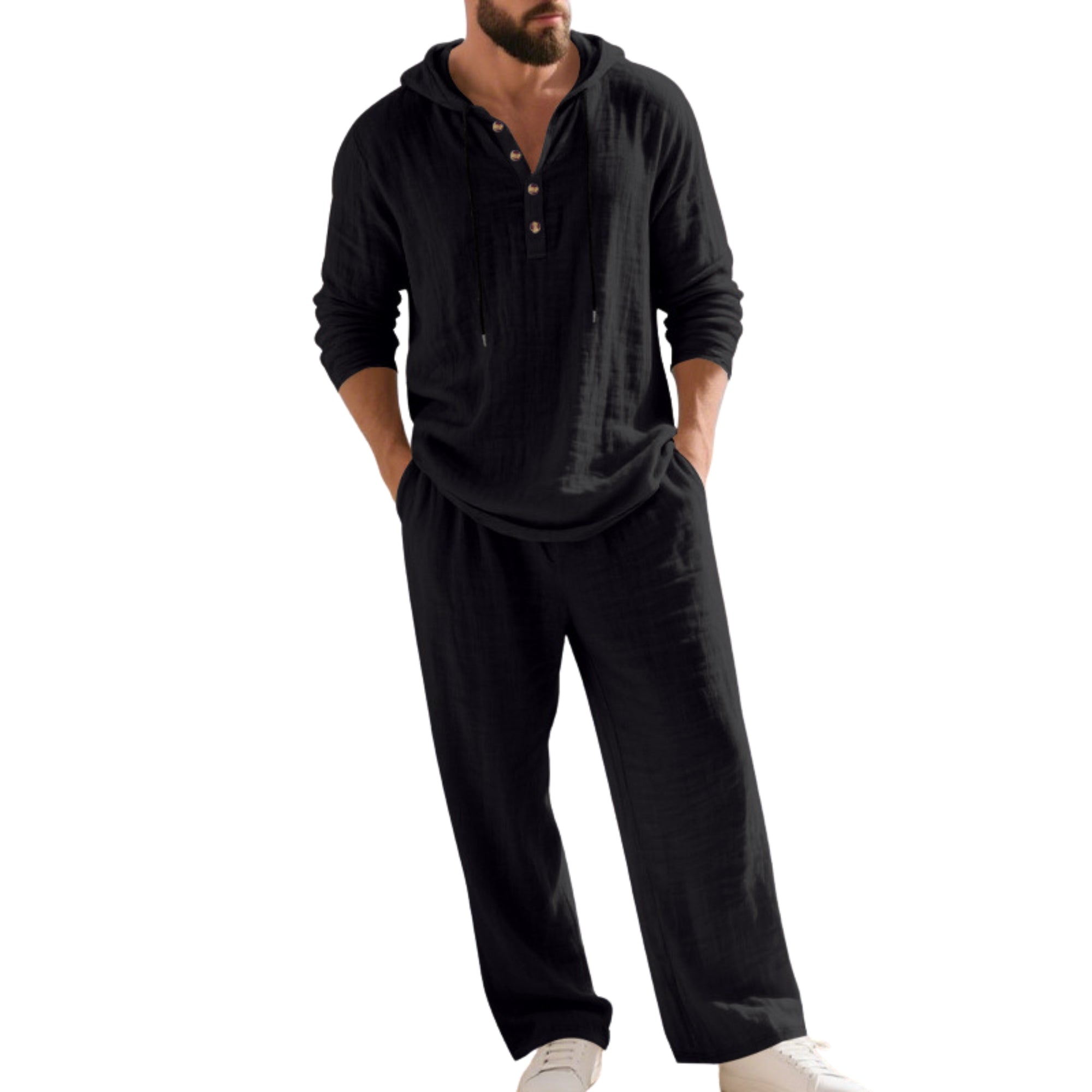 By-Men Linnen Hoodie Set