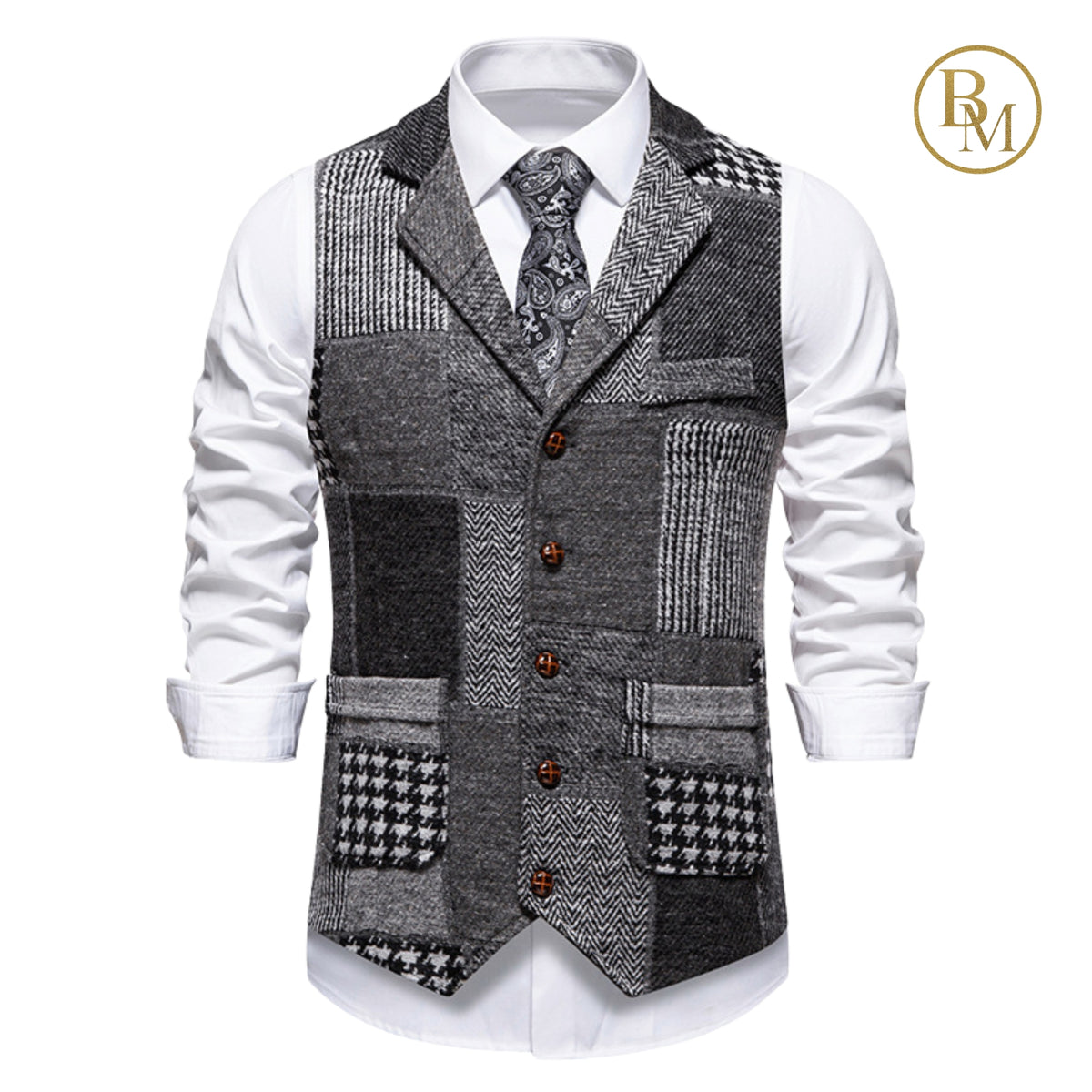 By-Men Mosaic Lapel Gilet