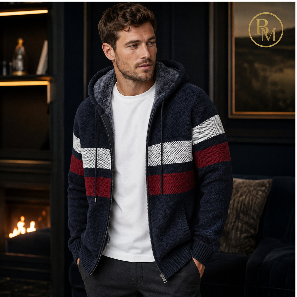 By-Men Stripe yarn Vest