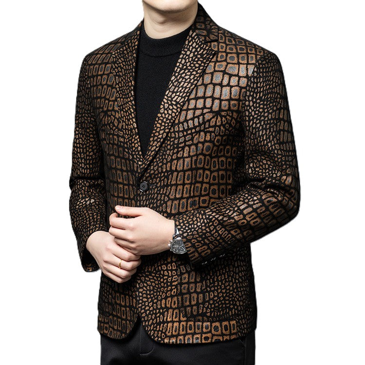 Golden Viper Leather Blazer