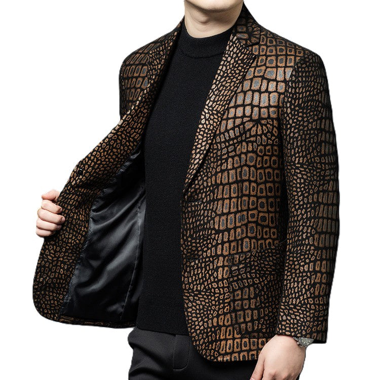 Golden Viper Leather Blazer