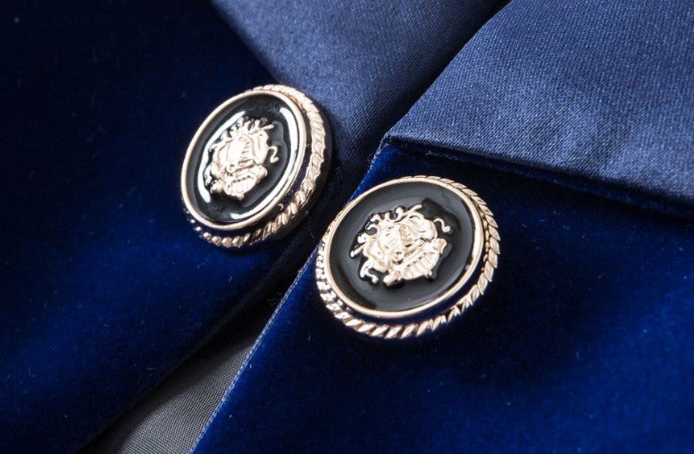 Sapphire Velvet Shawl Blazer