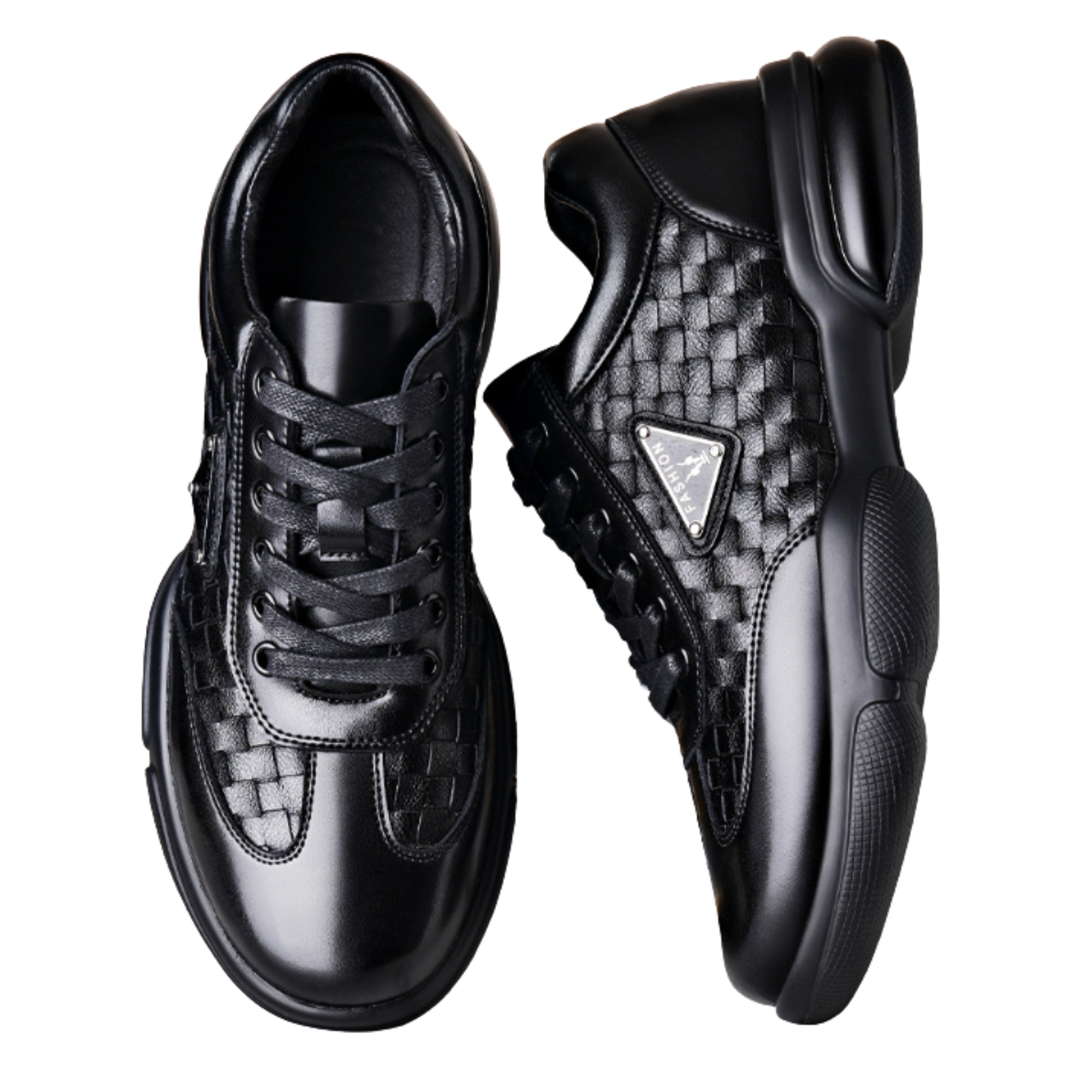 WeaveCraft Leather Sneaker