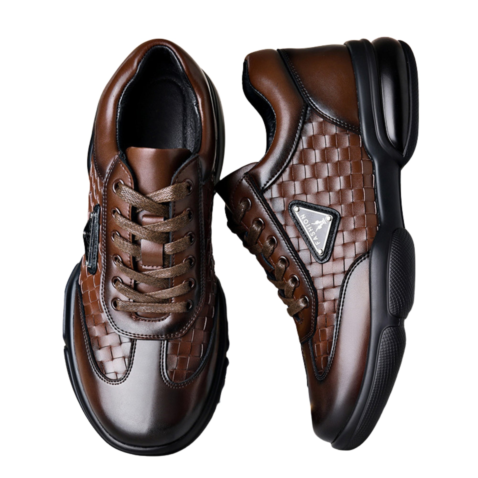 WeaveCraft Leather Sneaker
