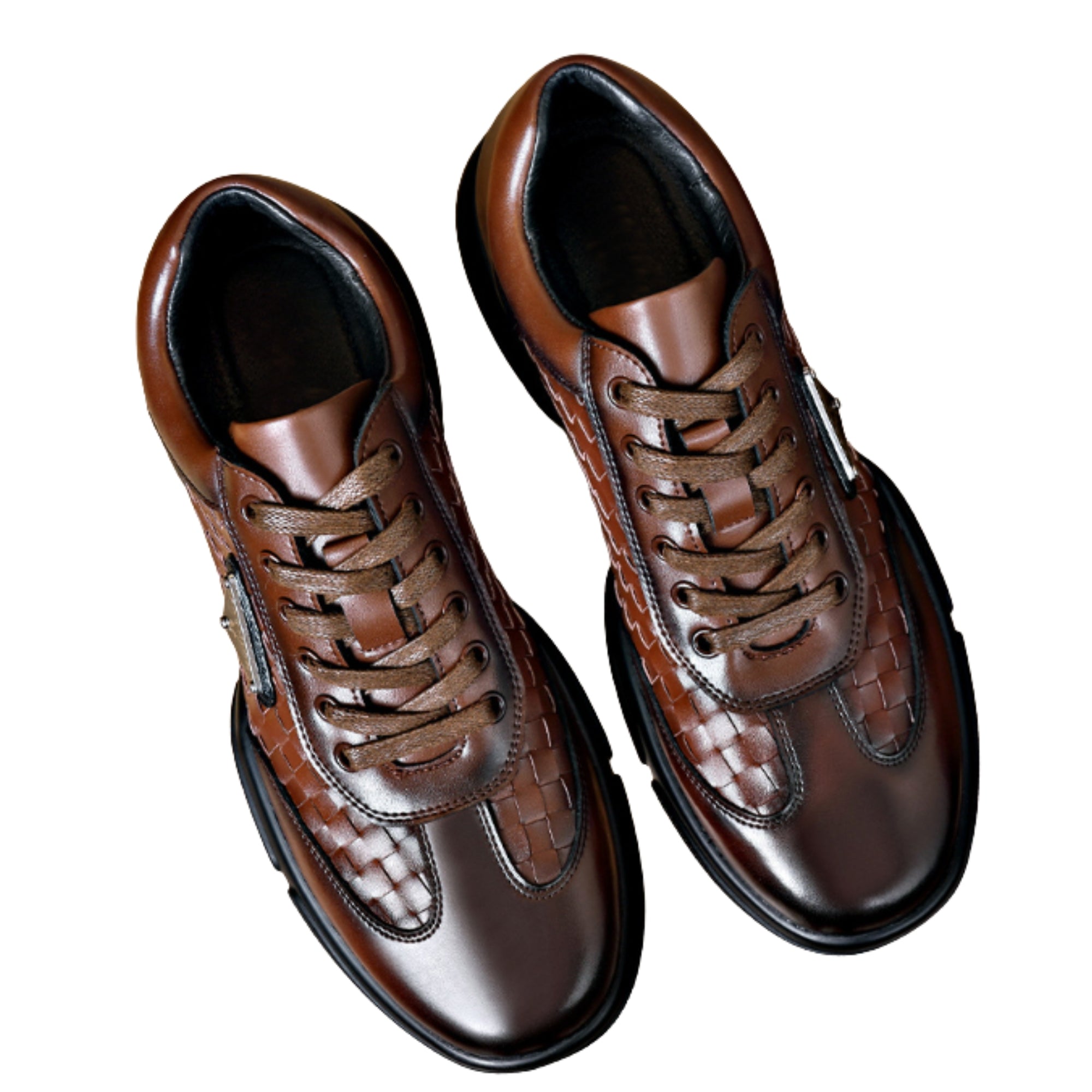 WeaveCraft Leather Sneaker